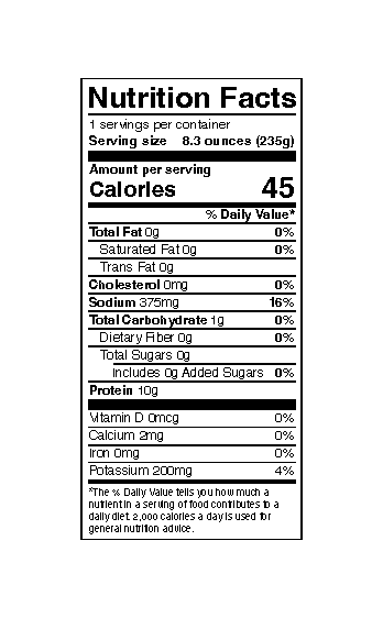 Hearth nutrition label